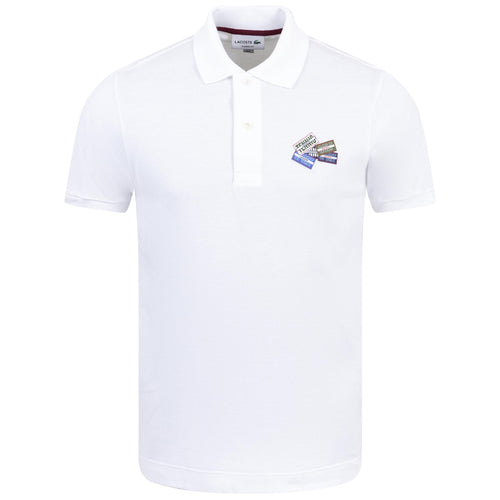Cotton Pique Badge Detail Classic Fit Polo White