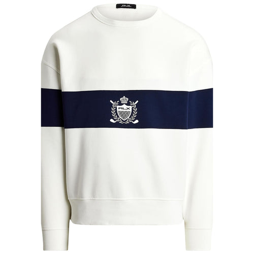 RLX Crest Logo Bold Stripe Sweatshirt Ceramic White/Refined Navy - SS25