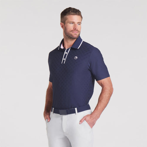 x AP Tipped Jacquard Polo Deep Navy