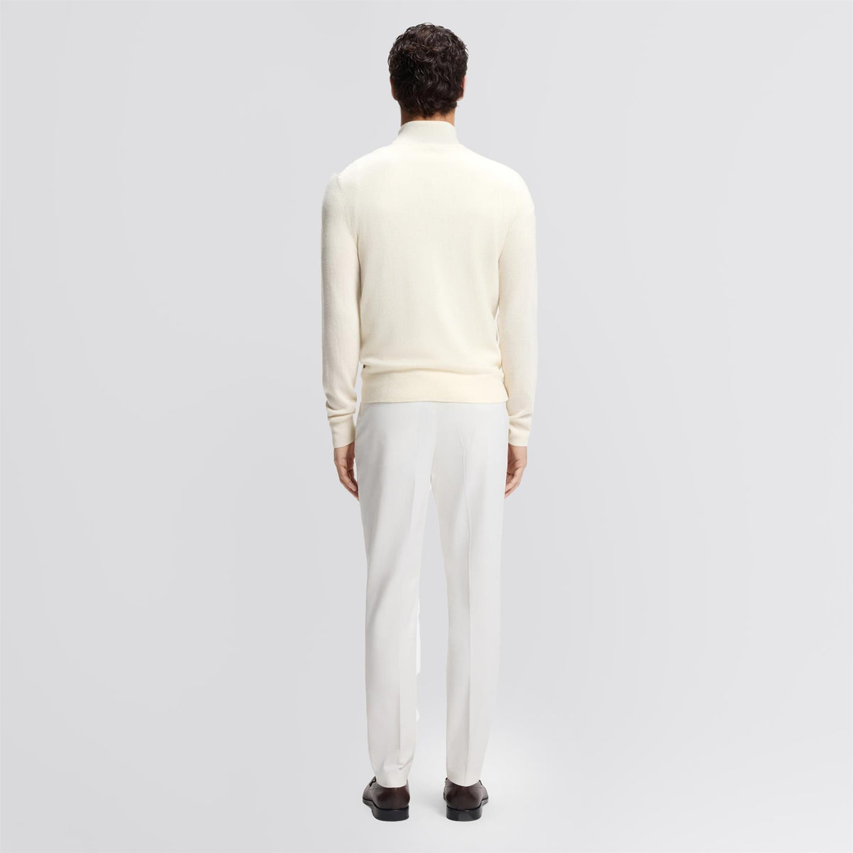 H-Hemarlo Wool Quarter Zip Open White