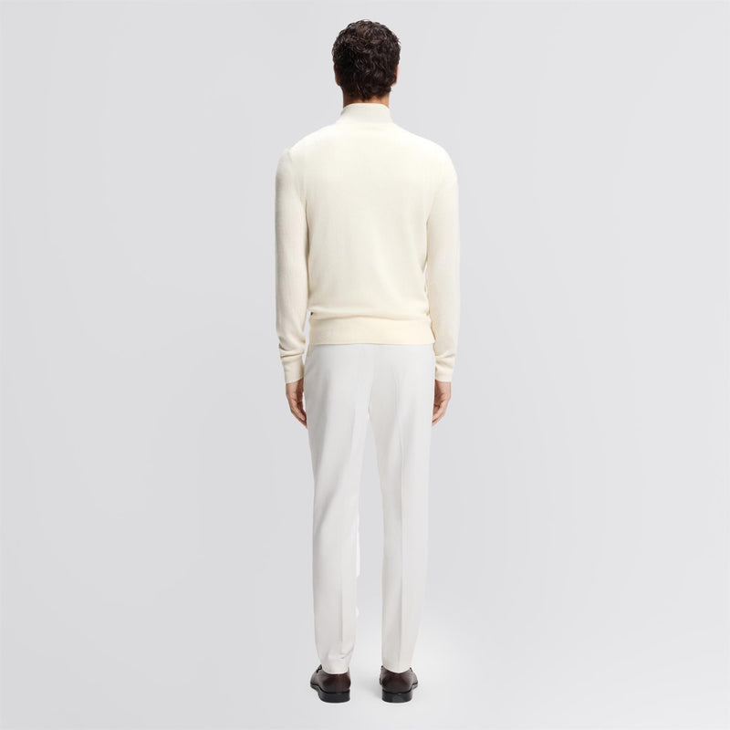 H-Hemarlo Wool Quarter Zip Open White