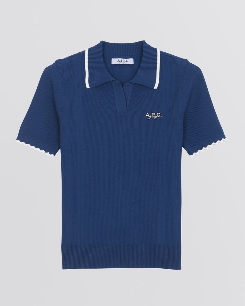 Elodie SS Sweater Polo Blue