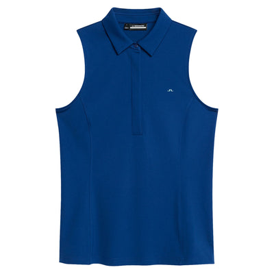 Damen Dena Ärmelloses TX-Jersey-Poloshirt Estate Blue – SS24