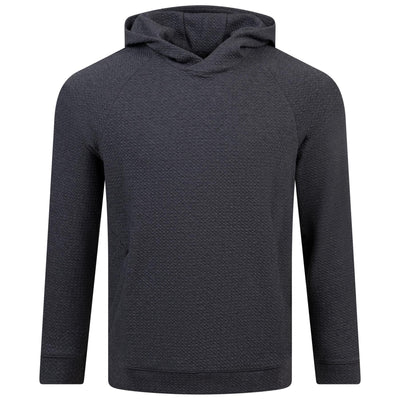 Textured Double Knit Cotton Hoodie Heathered Black - SS24