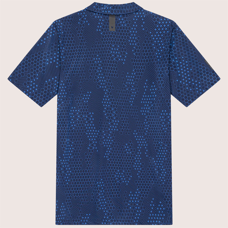 AOP Tech Camo Polo Blue