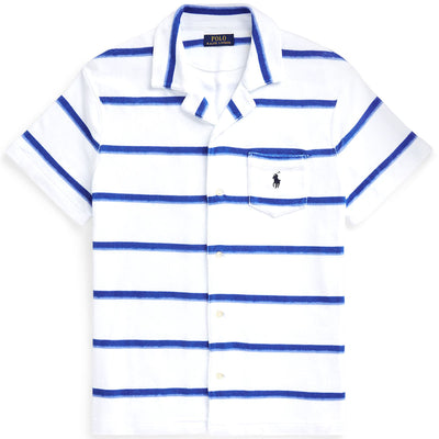 Polo Golf Cotton Knit Ombre Painted Striped Shirt Blue - SS24