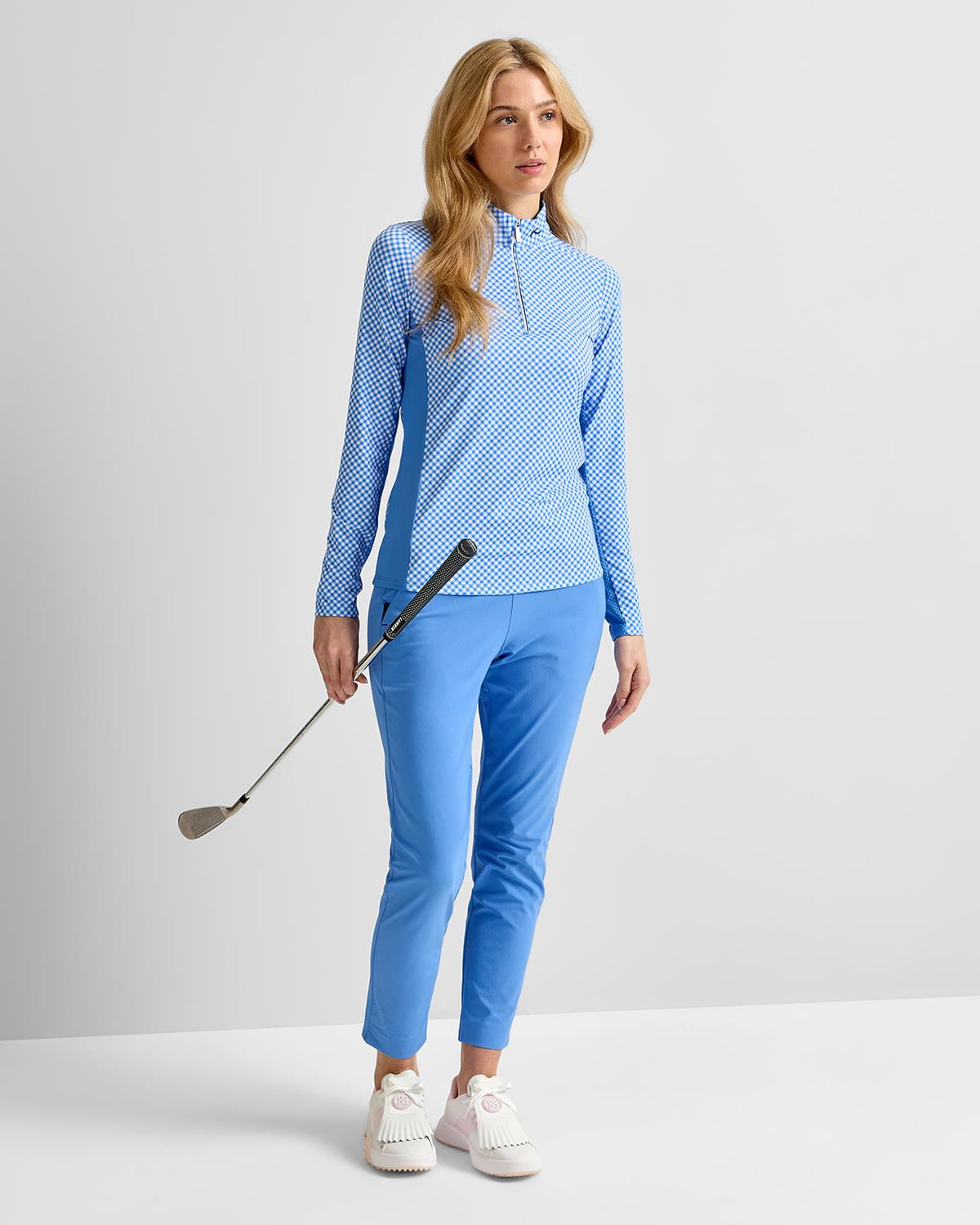 Sunshine Print Half Zip Mid Layer Yonder/White