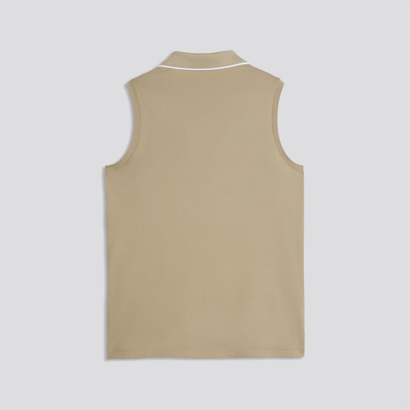 Cloudspun Essential Sleeveless Polo Shirt Iced Coffee