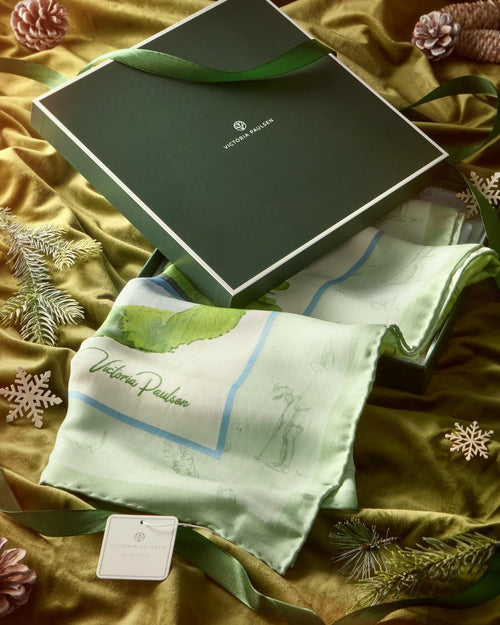 Handcrafted Silk Scarf Green