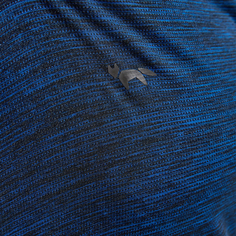 Long Sleeve Mesh Textured T-Shirt Navy