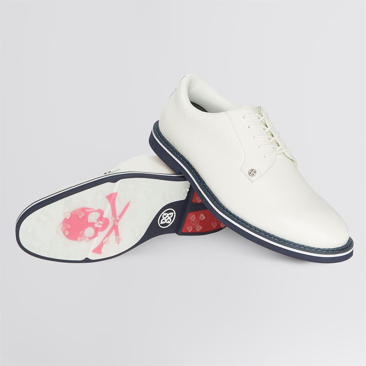 GALLIVANTER Full Grain Leather Golf Shoes Snow/Twilight