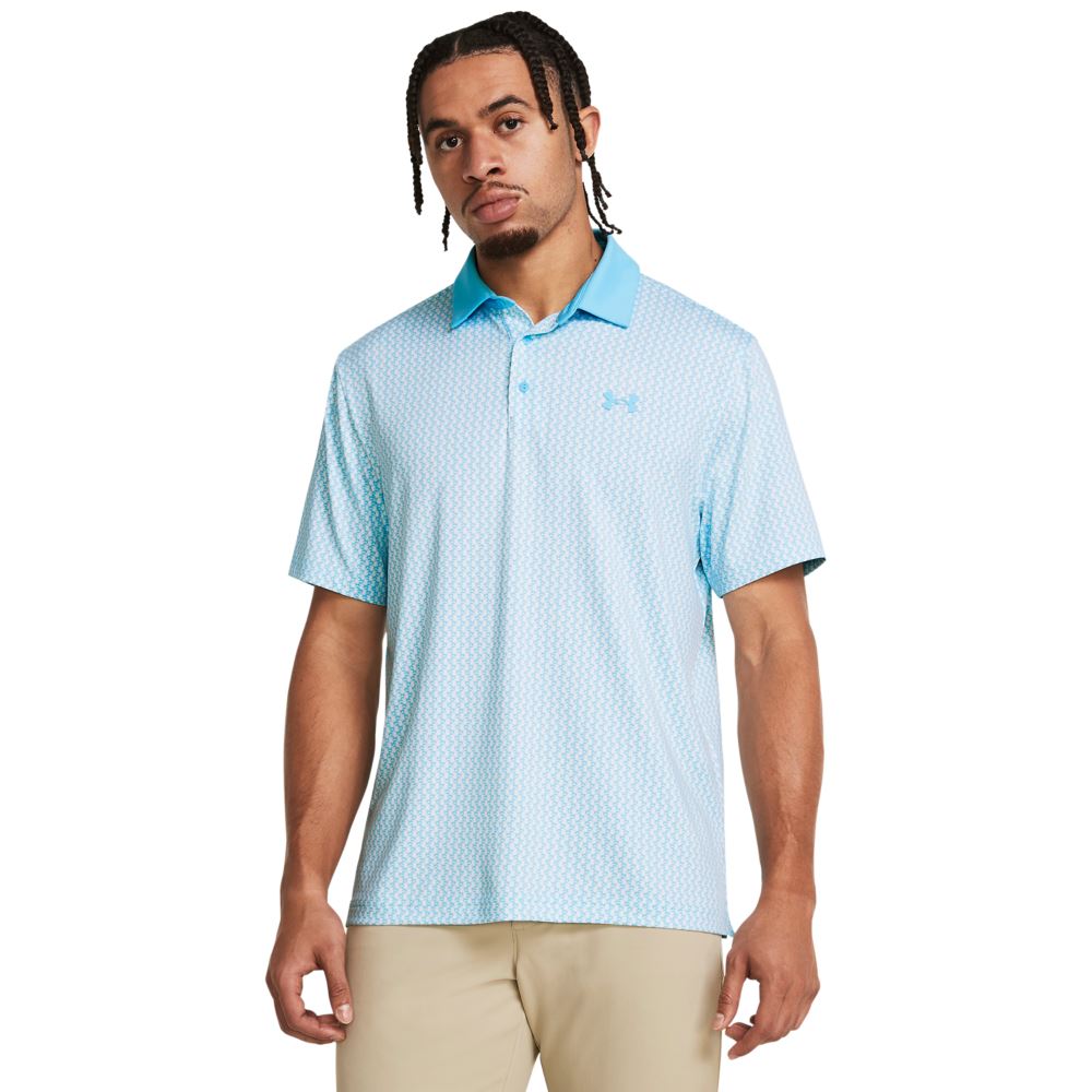 Under Armour Playoff 3.0 Printed Polo Blue | TRENDYGOLF – TRENDYGOLF UK