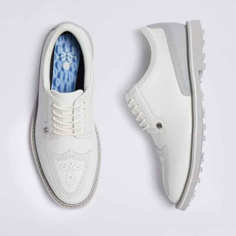 Gallivanter Smooth Leather Perf Brogue Spiked Golf Shoes Snow/Nimbus