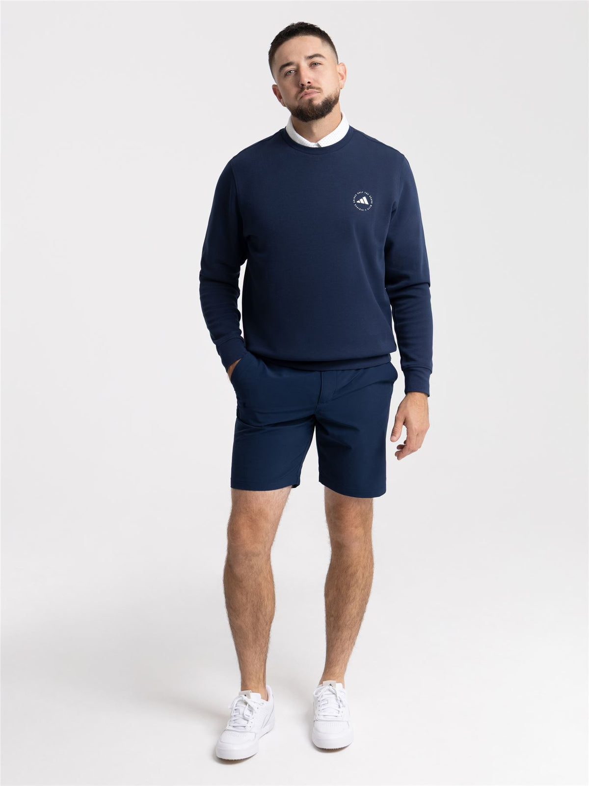 Core-Sweatshirt mit Rundhalsausschnitt, reguläre Passform, Marineblau – SS24