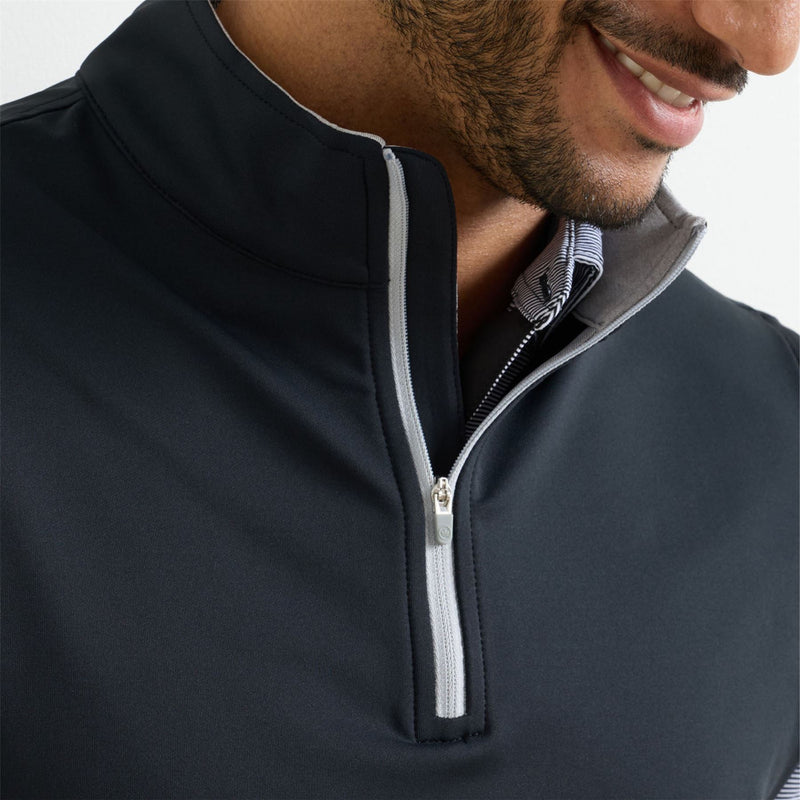 Galway Stretch Loop TY Quarter Zip Vest Black