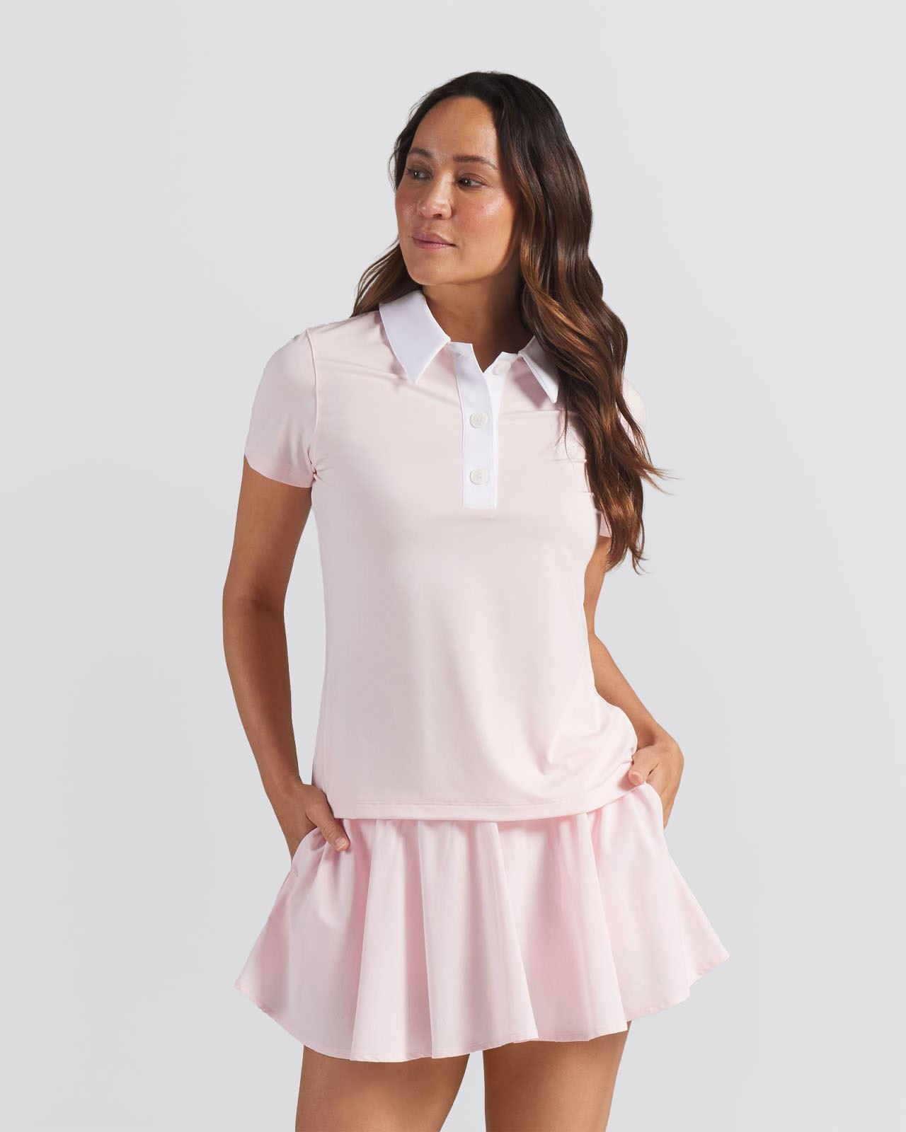 x MUMU Crest Polo Shirt Rose Blossom