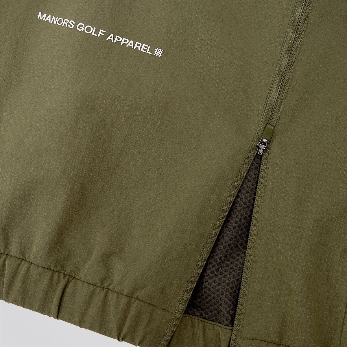 V-Neck Pullover Windbreaker Dark Olive