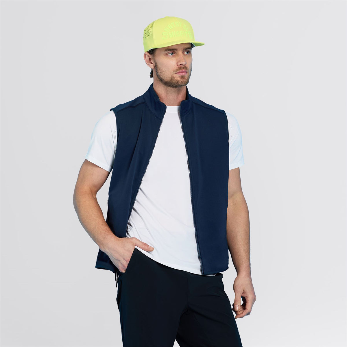Tech French Terry Fill Zip Gilet Twilight