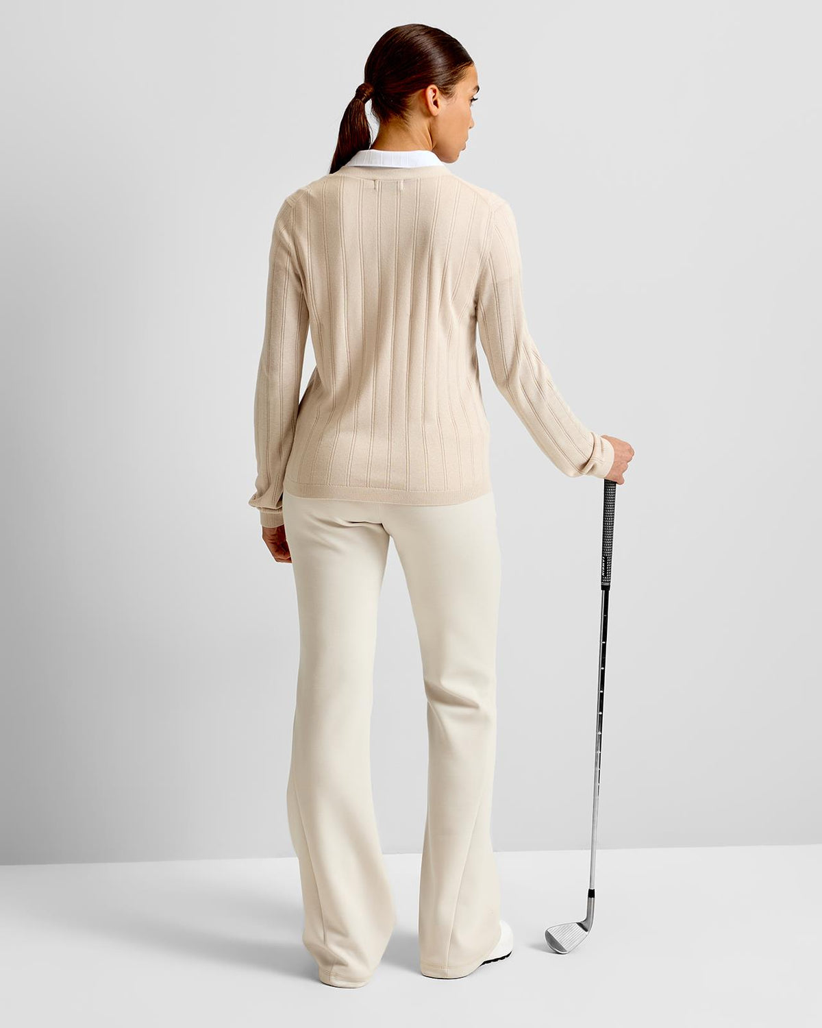 Vanja Wide Knit Rib Cardigan Moonbeam