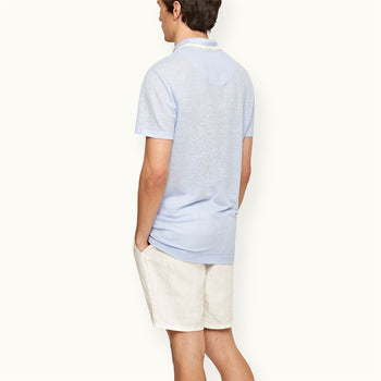 Felix Linen Pique Polo Soft Blue