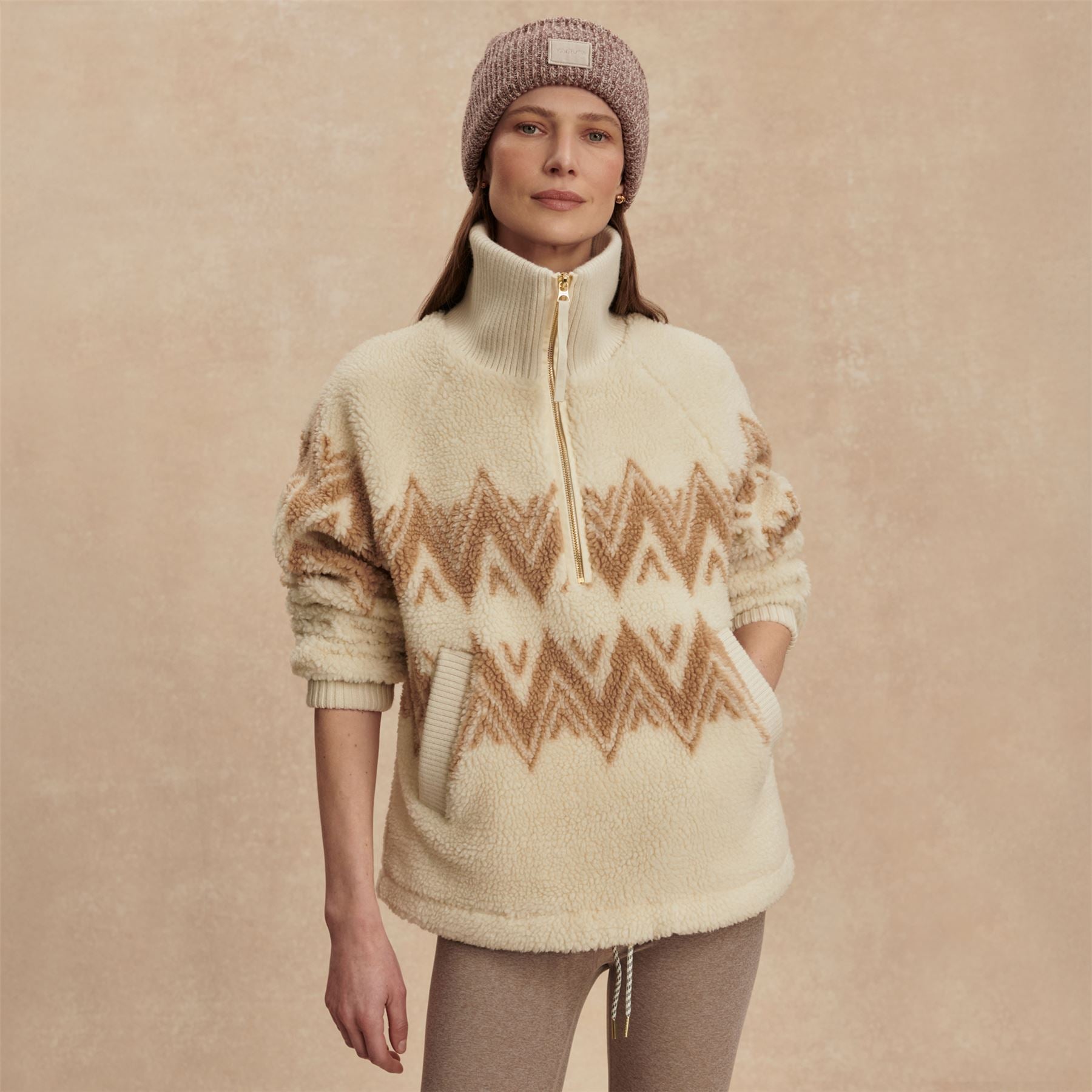 Hendrik Half Zip Sherpa Egret