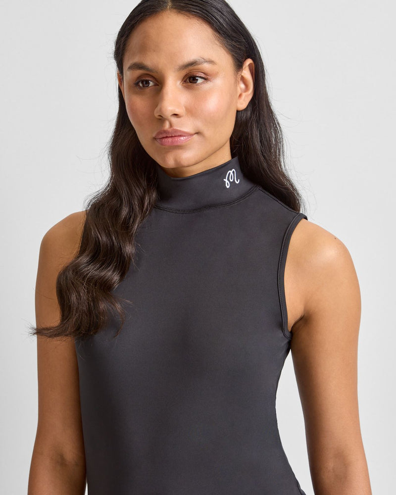Evergreen Match Point SL Mockneck Polo Black