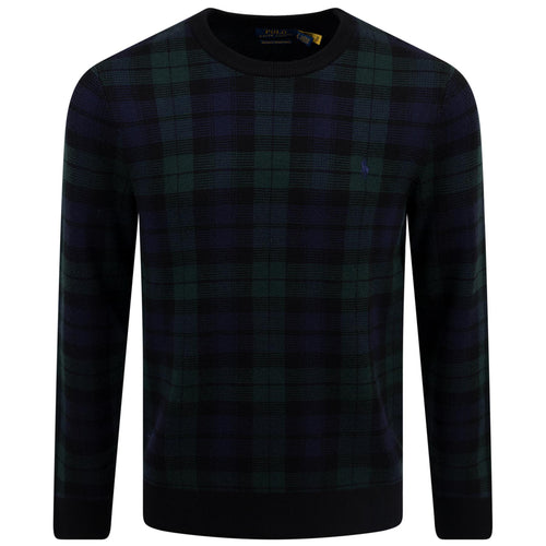 Polo Golf Wool Checkered Sweatshirt Blackwatch Combo - AW24