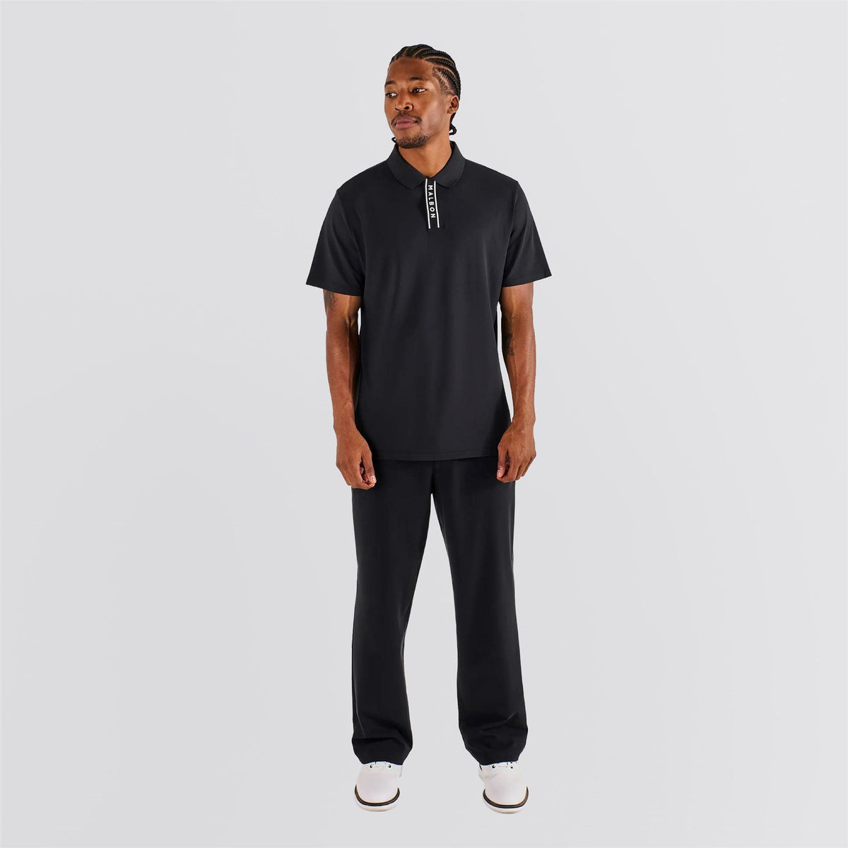 Evergreen Block Placket Polo Black