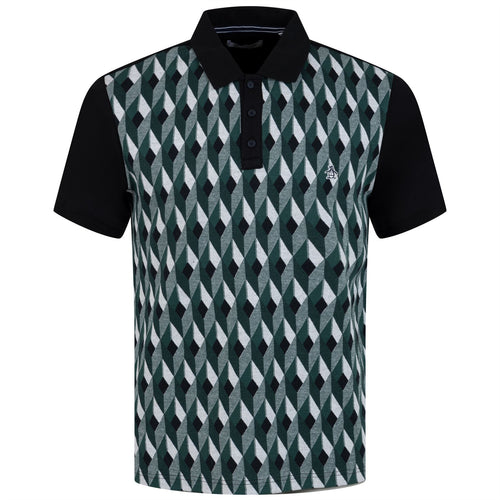 Jacquard Diamond Front Cotton Blend Polo June Bug