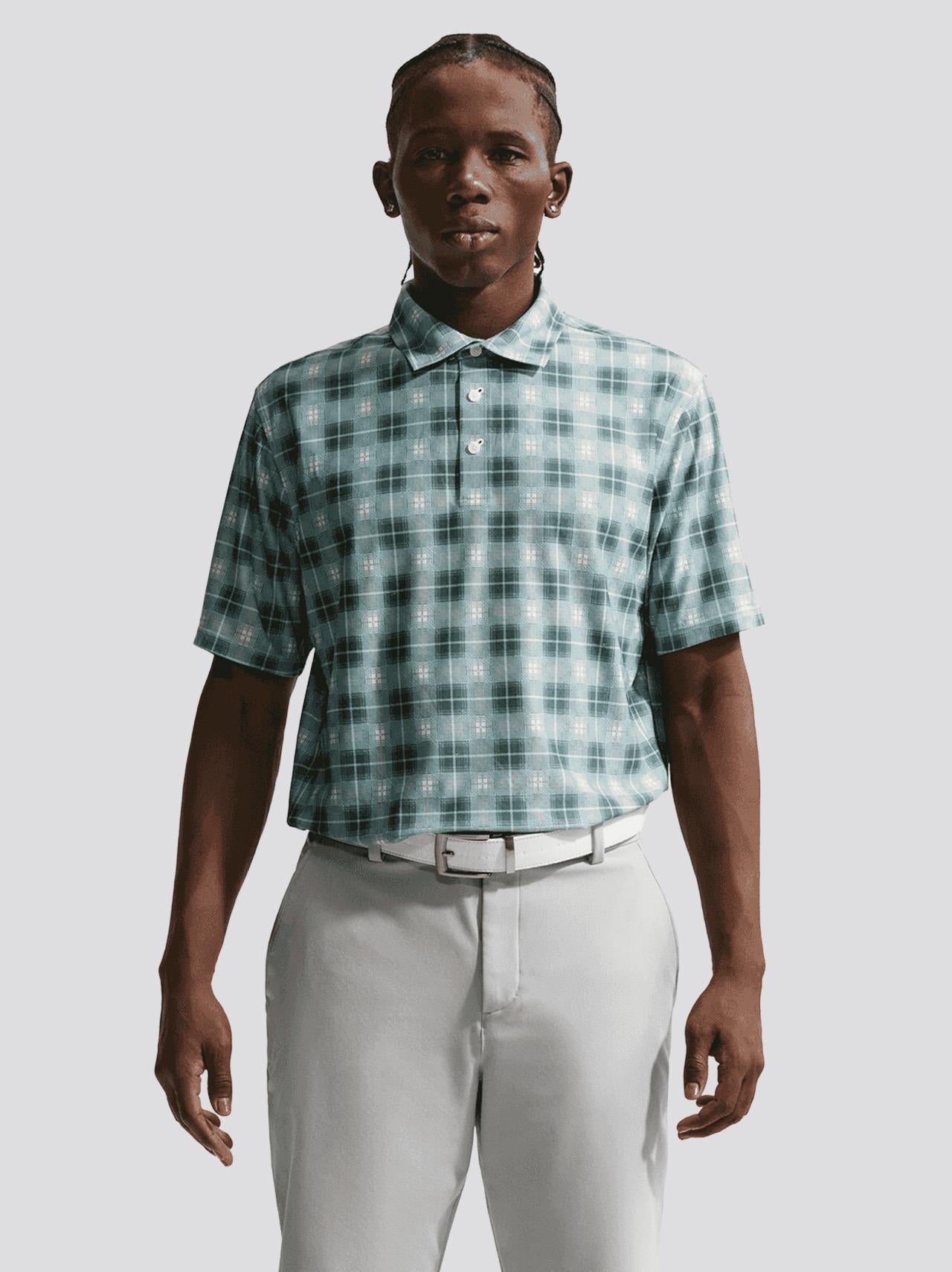 Dri-FIT Tailored Tartan OLC Polo Barely Green/Mineral Slate