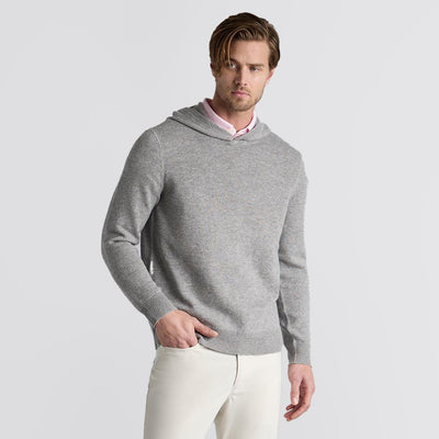 Washable Cashmere Hoodie Nimbus Melange Grey