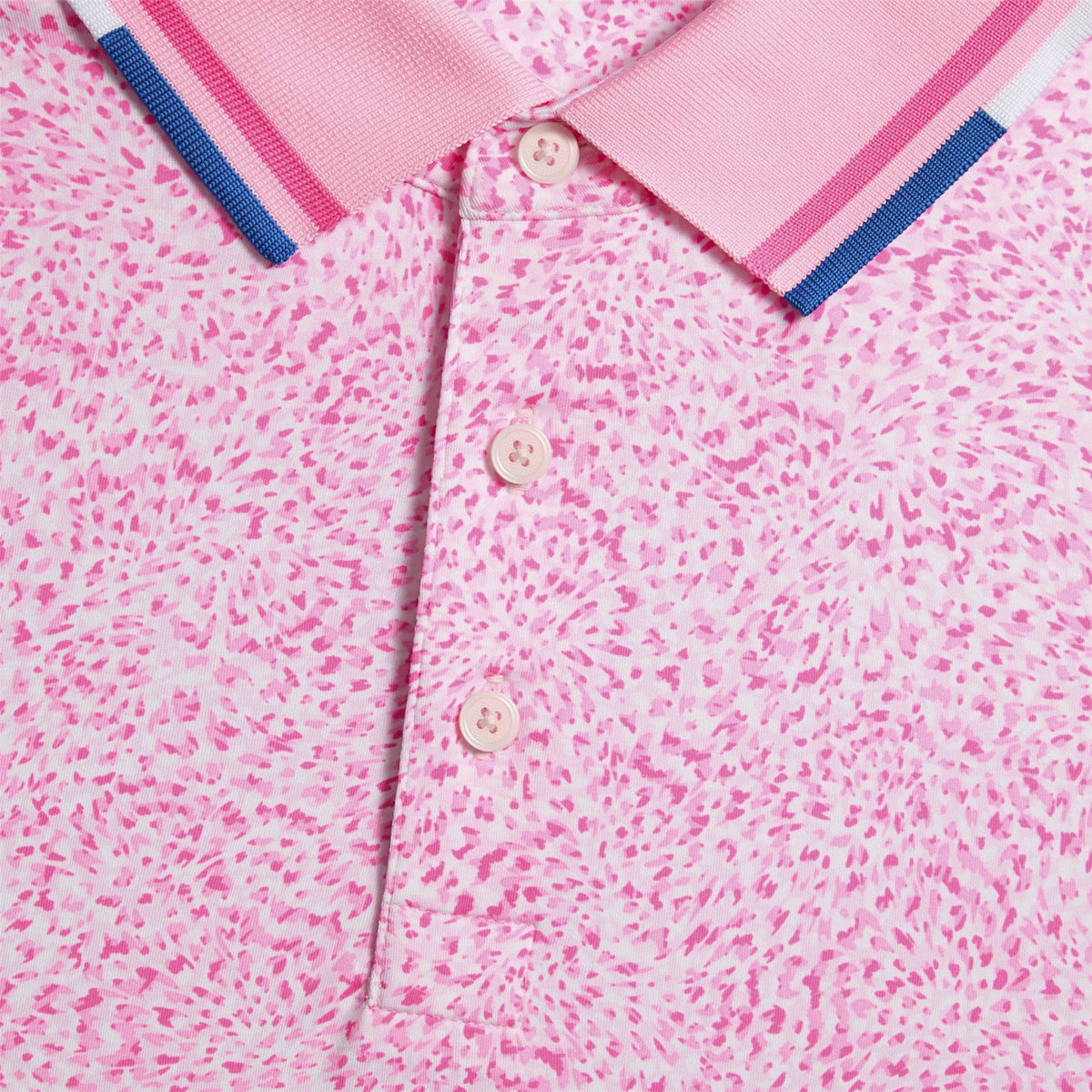 Fireworks Print Tech Jersey Polo Blush