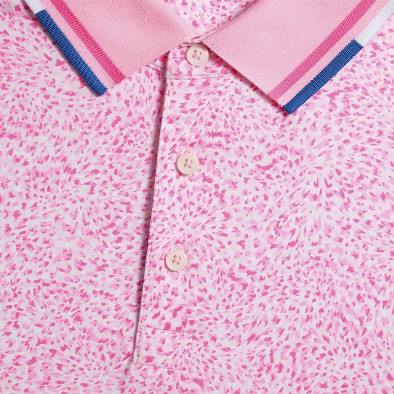 Fireworks Print Tech Jersey Polo Blush