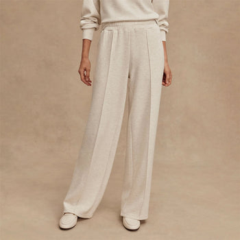 The Wide Leg 28-Inch Trousers Ivory Marl