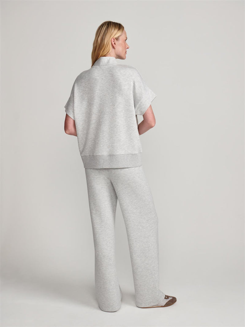 The Wide Leg 28 Inch Trousers Light Grey Marl