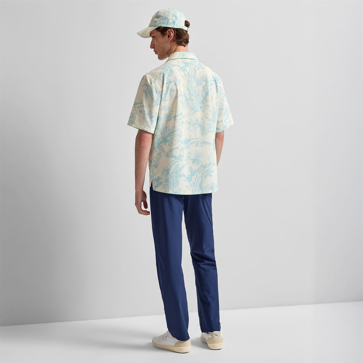 Short Sleeve Shirt Blue Botanical