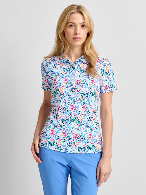 Enya Printed Polo White/Poolside