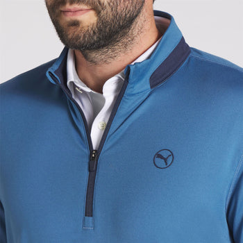 Lightweight Quarter Zip Mid Blue Horizon/Deep Navy
