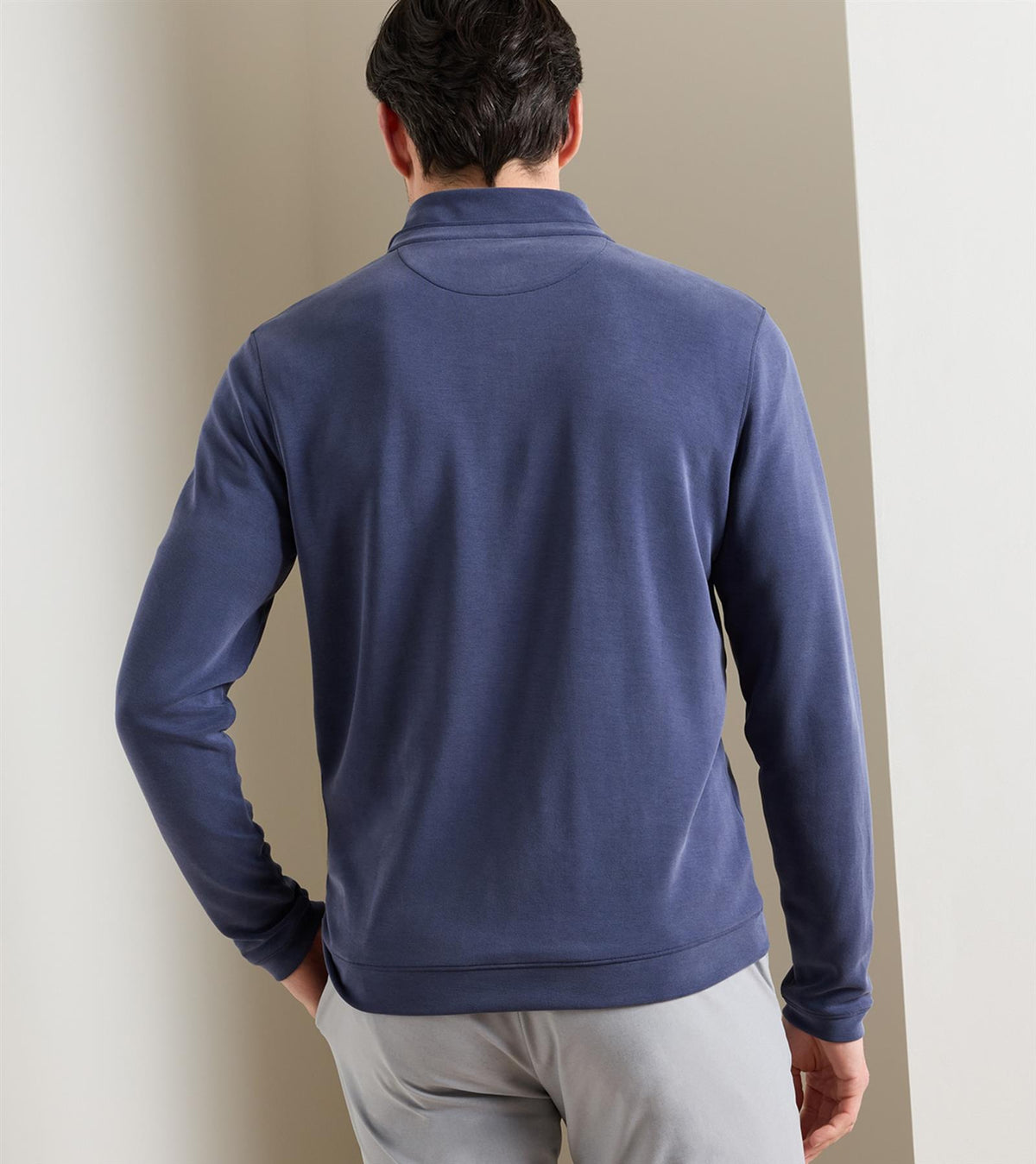 Soft Suede Performance Quarter Zip Mid Layer Navy