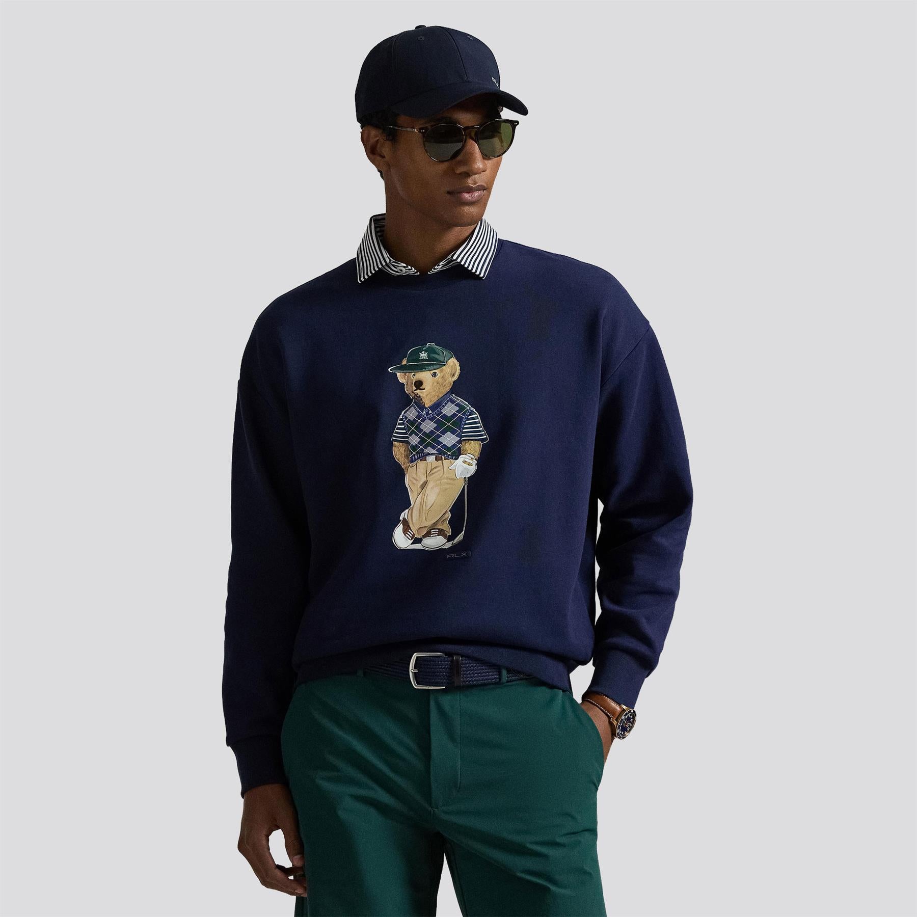 RLX Relaxed Fit Polo Bear Sweatshirt Refined Navy