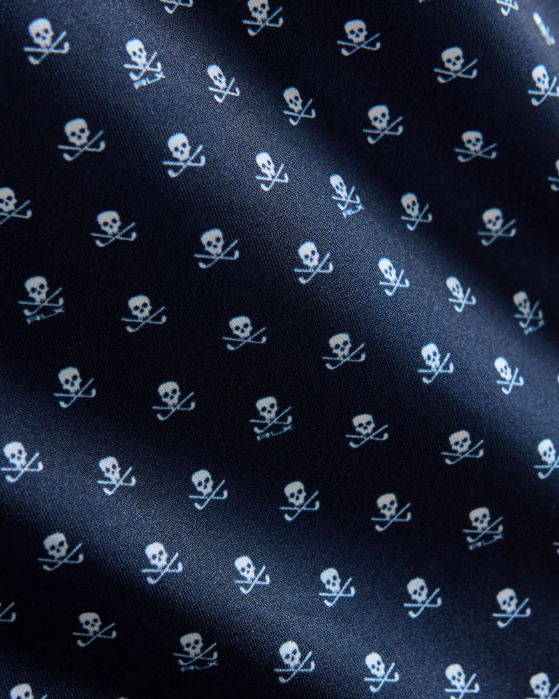 RLX Tailored Fit Airflow Polo Refined Navy Skull And Clubs