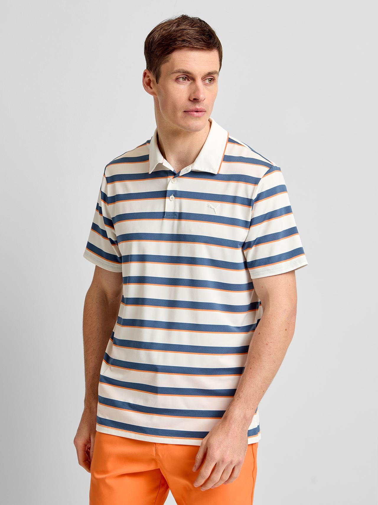 Cloudspun Stripe Polo Shirt Warm White/Dark Indigo