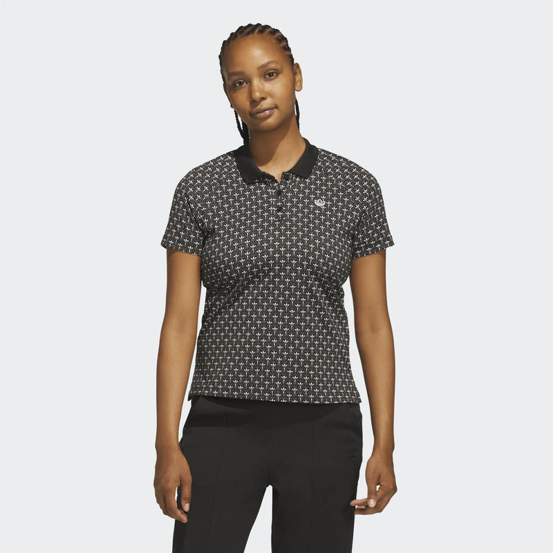 Originals All Over Trefoil Polo Black/Chalk White