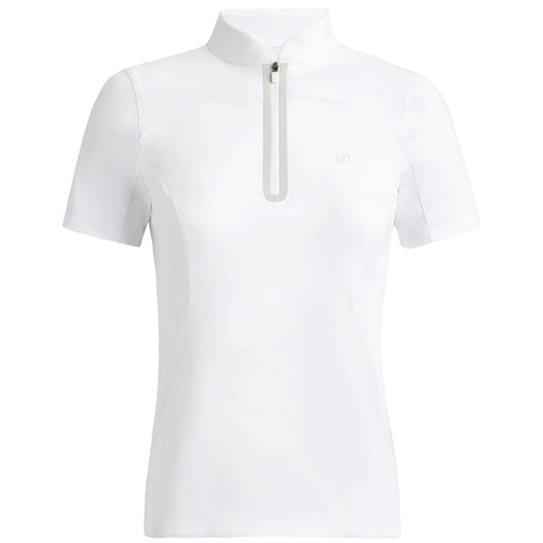 Womens Nylon Interlock Quarter Zip Polo Snow - AW24