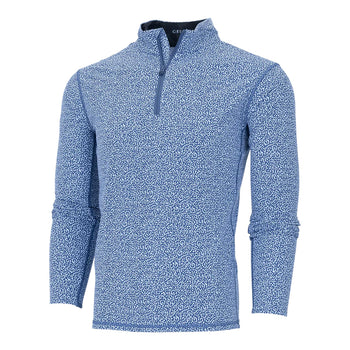 Lake Trout Printed Tate Quarter Zip Mid Layer Delphinium