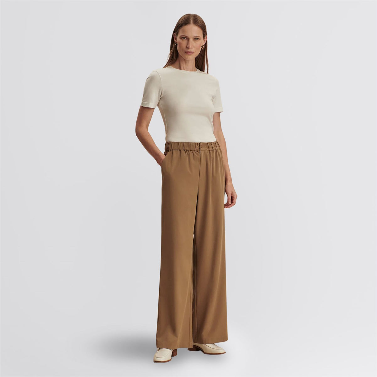 Kayson Wide Leg 2.0 29.5 Inch Trousers Taupe Stone