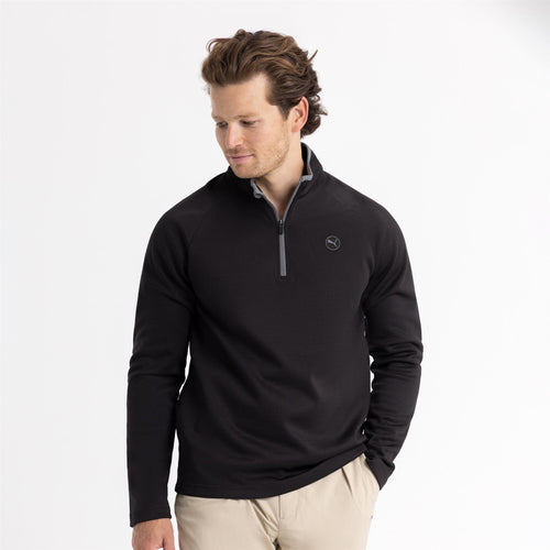 Waffle Fleece Quarter Zip Mid Layer Puma Black