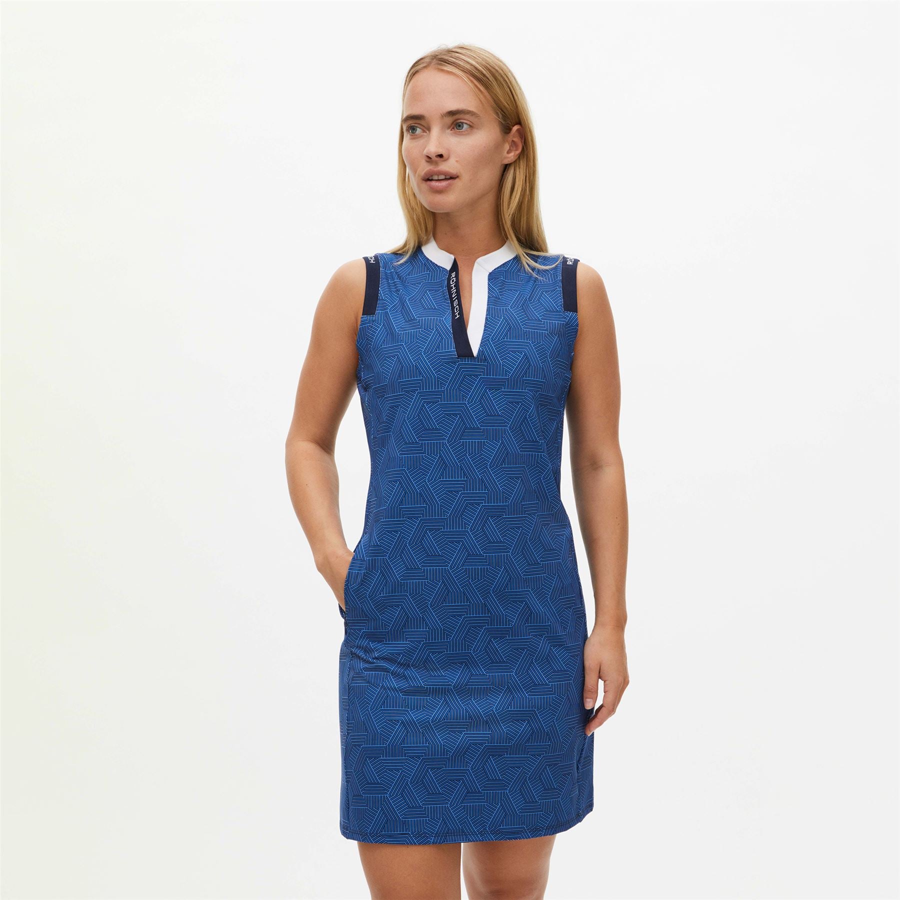 Rohnisch Abby Sleeveless Dress Hexagon Blue