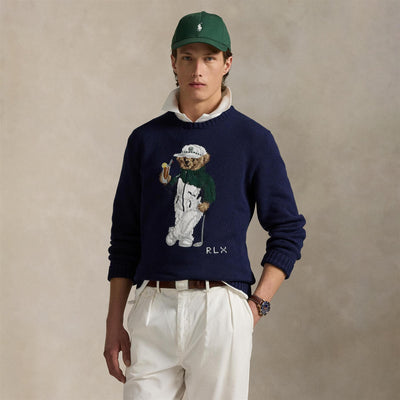 RLX Bear Cotton Knit Sweatshirt Refined Navy