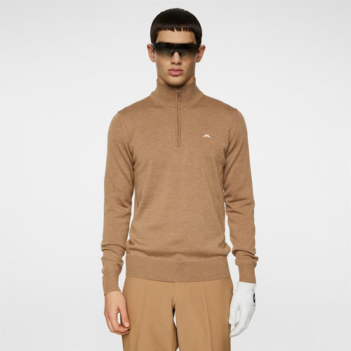 Kian Quarter Zip Golf Sweater Tigers Eye